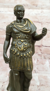 Bronze Roman Emperor Sculpture on Marble Base by Aldo Vitaleh
