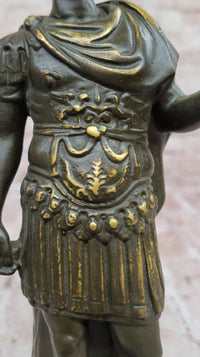 Bronze Roman Emperor Sculpture on Marble Base by Aldo Vitaleh