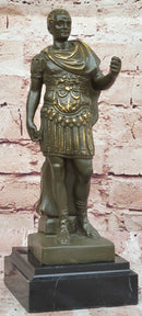 Bronze Roman Emperor Sculpture on Marble Base by Aldo Vitaleh