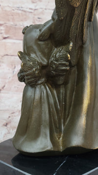 Bronze Angel with Child Spiritual Memorial Sculpture