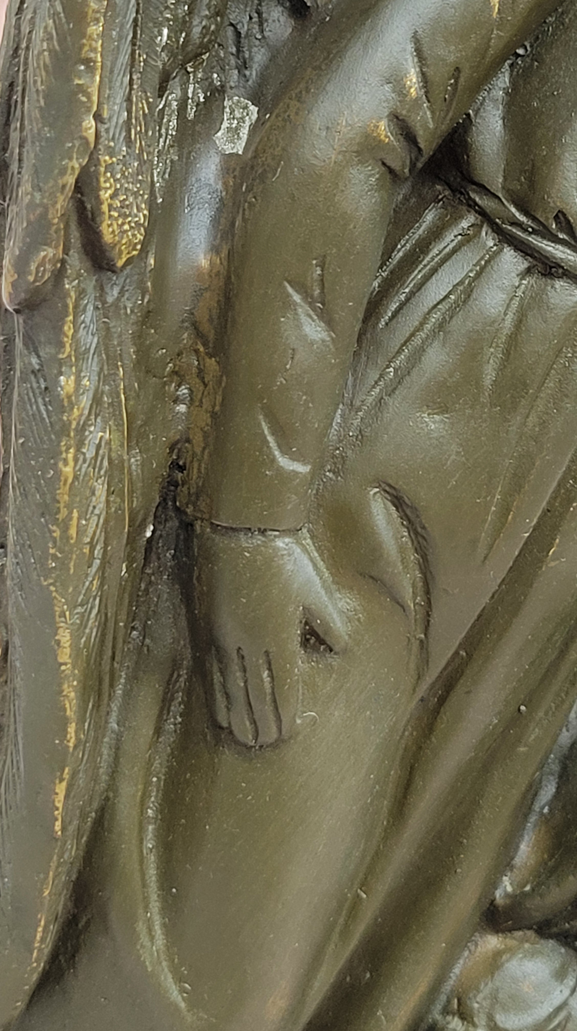 Bronze Angel with Child Spiritual Memorial Sculpture