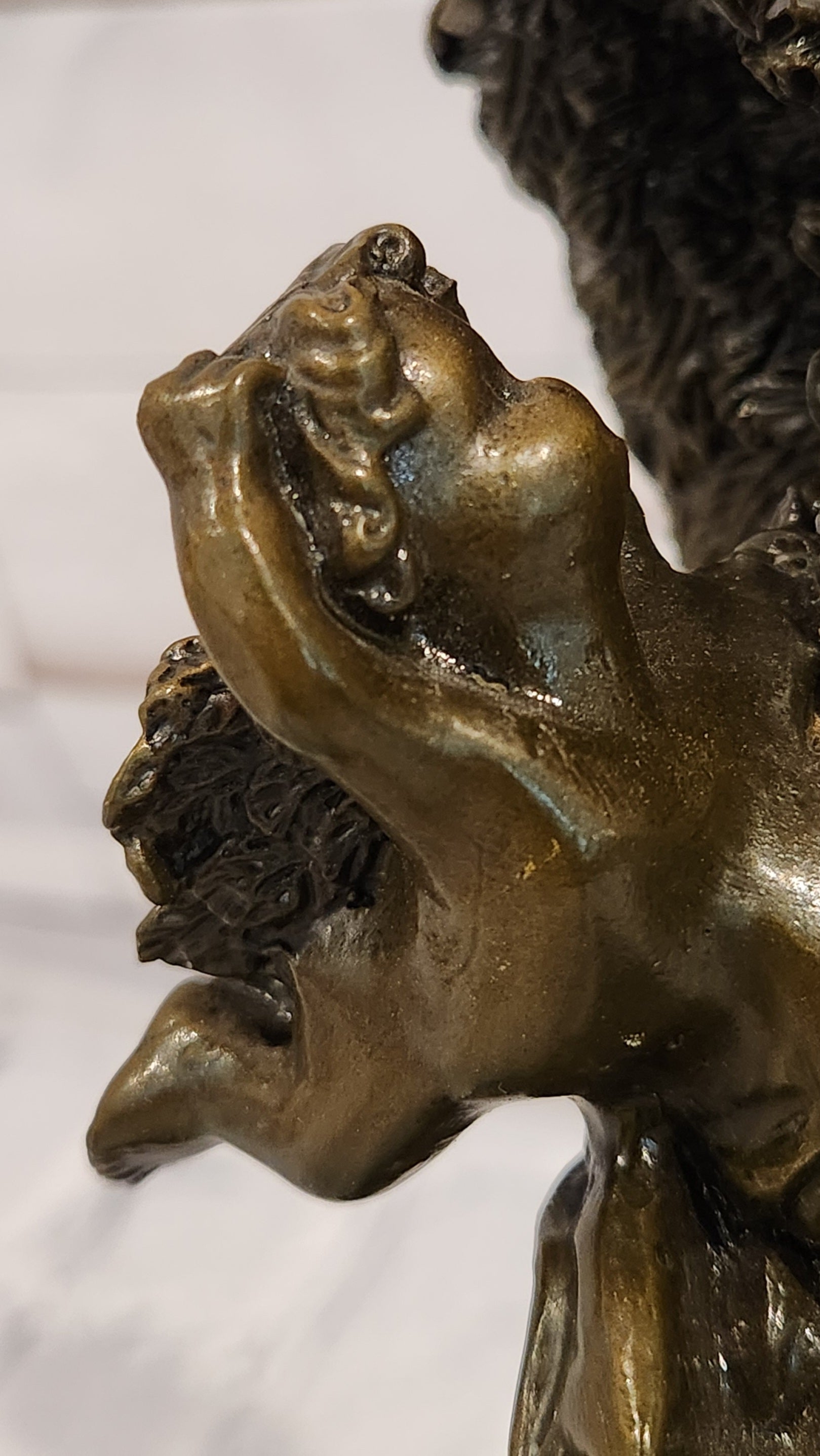 Bronze Angel and Cherubs Figurine Romantic Signed A. Moreau Mythical Artwork Art