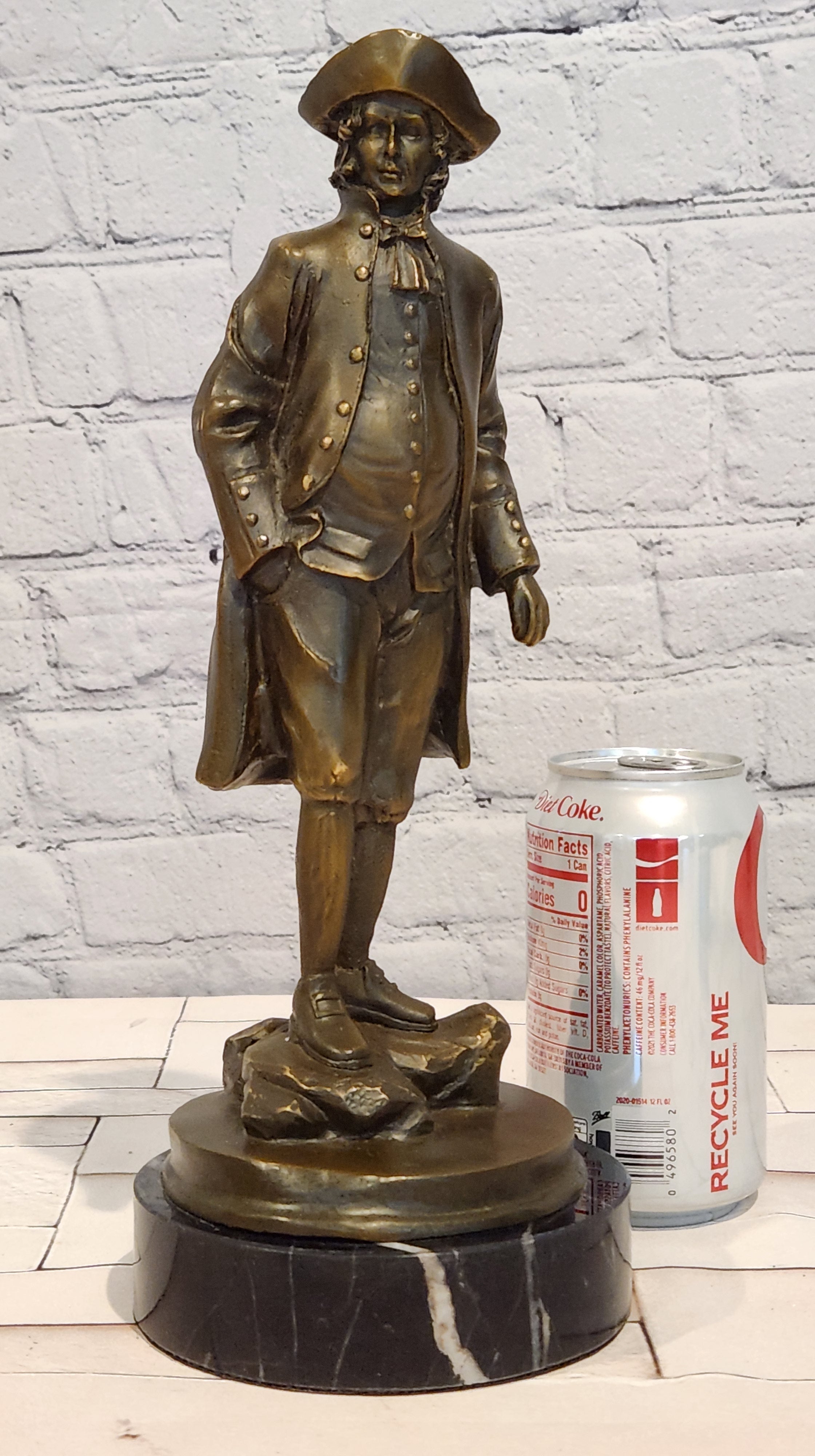 Napoleon Statue, French Leader Bronze Sculpture Famous Figure Handmade Signed Lopez