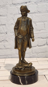 Napoleon Statue, French Leader Bronze Sculpture Famous Figure Handmade Signed Lopez