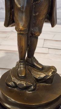 Napoleon Statue, French Leader Bronze Sculpture Famous Figure Handmade Signed Lopez