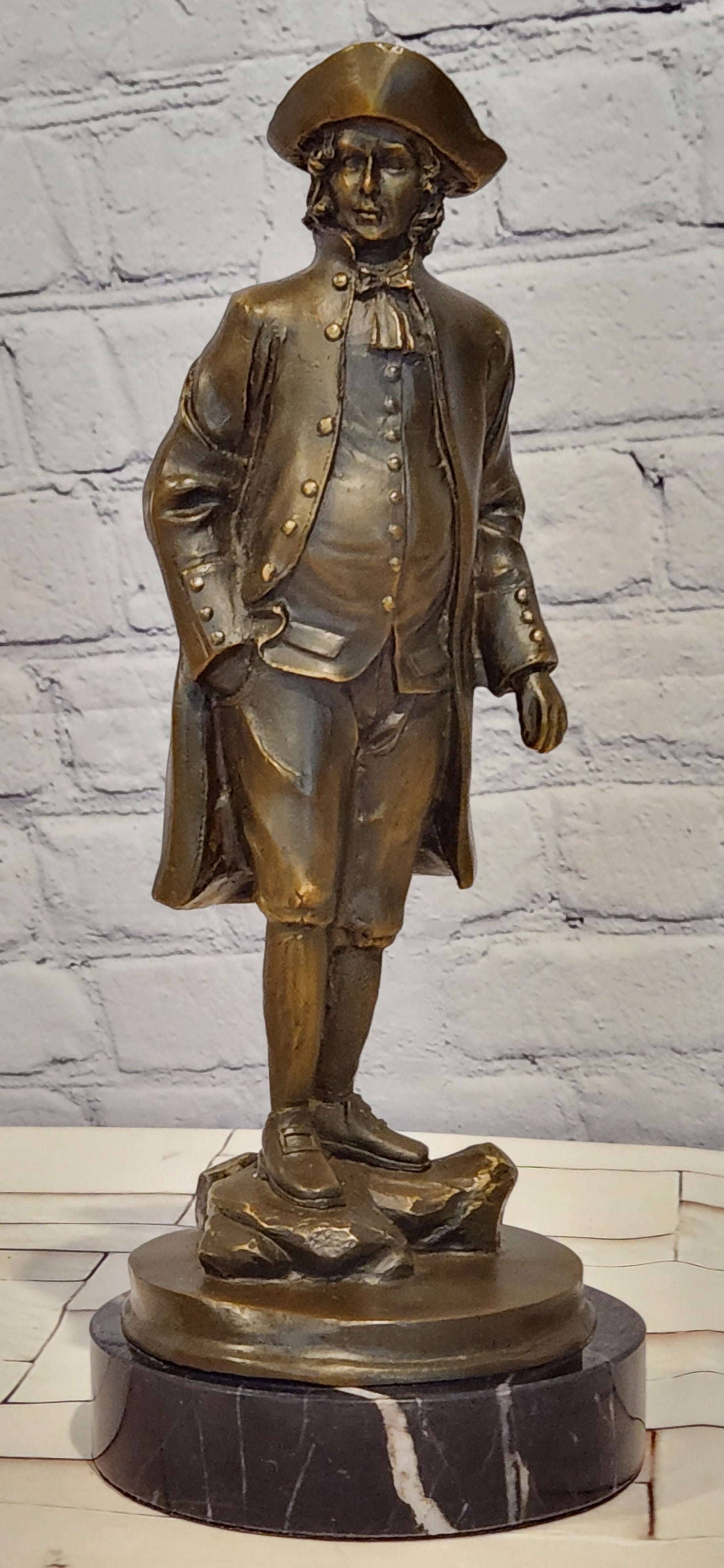 Napoleon Statue, French Leader Bronze Sculpture Famous Figure Handmade Signed Lopez