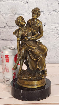 Hand Made original Cesaro Victorian Couple Genuine Bronze Sculpture Figurine