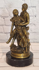 Hand Made original Cesaro Victorian Couple Genuine Bronze Sculpture Figurine