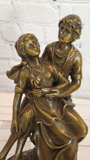 Hand Made original Cesaro Victorian Couple Genuine Bronze Sculpture Figurine