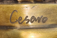 Hand Made original Cesaro Victorian Couple Genuine Bronze Sculpture Figurine