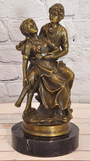 Hand Made original Cesaro Victorian Couple Genuine Bronze Sculpture Figurine