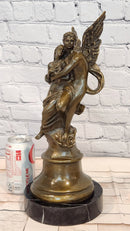 Eros & Psyche Romantic Lovers Angel Bronze Statue Sculpture Figure Decor