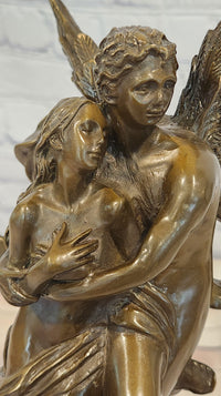 Eros & Psyche Romantic Lovers Angel Bronze Statue Sculpture Figure Decor