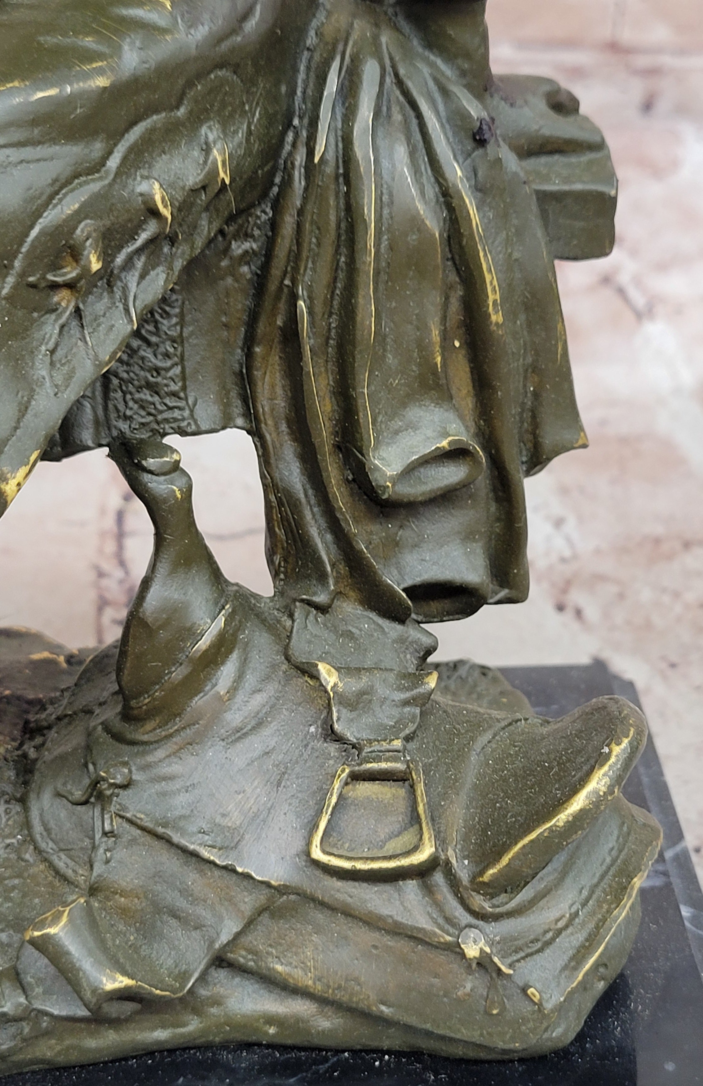 Bronze Cowgirl Sculpture – Western Lady on Fence Statue