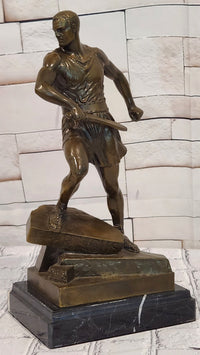 Limited Edition Bronze Figure of a Classical Roman Warrior with Sword by J.Mavchi