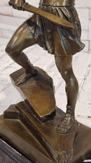 Limited Edition Bronze Figure of a Classical Roman Warrior with Sword by J.Mavchi