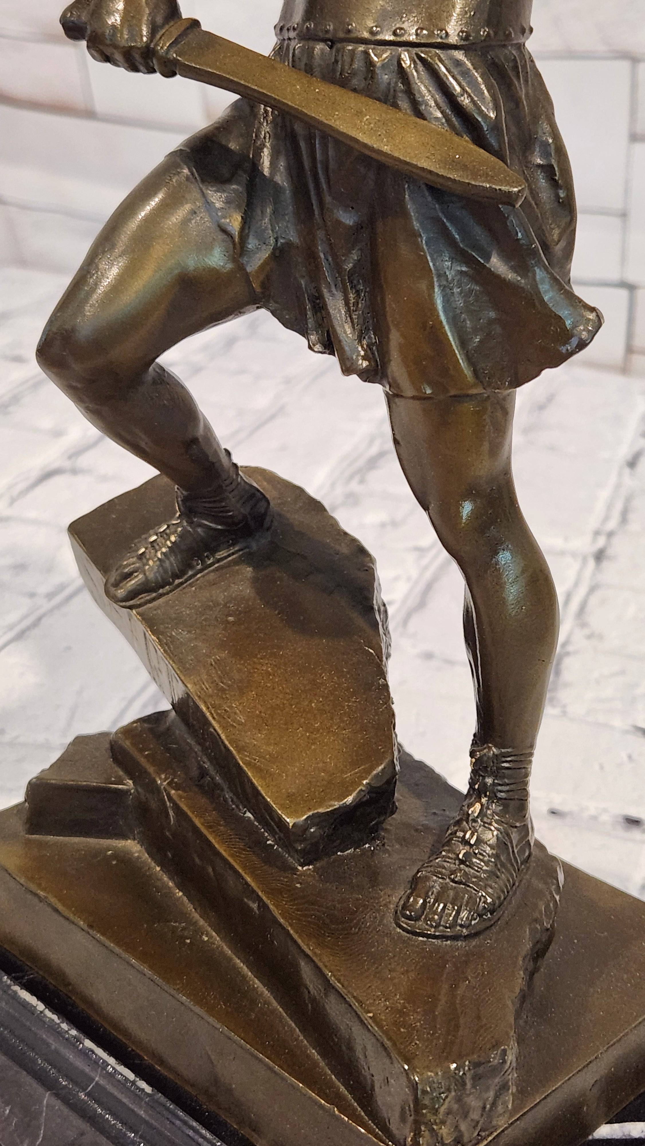 Limited Edition Bronze Figure of a Classical Roman Warrior with Sword by J.Mavchi