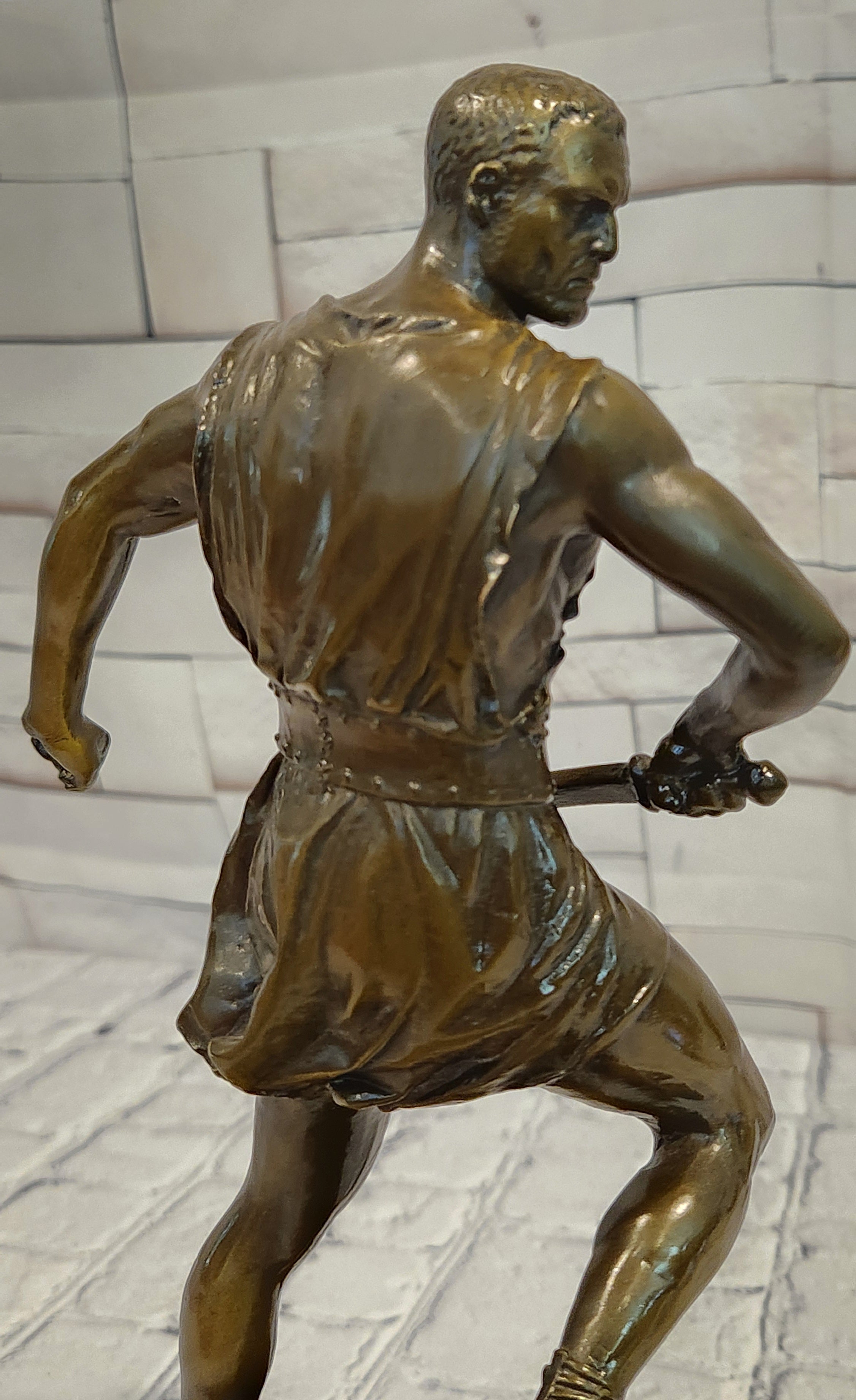 Limited Edition Bronze Figure of a Classical Roman Warrior with Sword by J.Mavchi