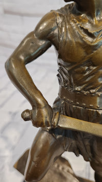 Limited Edition Bronze Figure of a Classical Roman Warrior with Sword by J.Mavchi