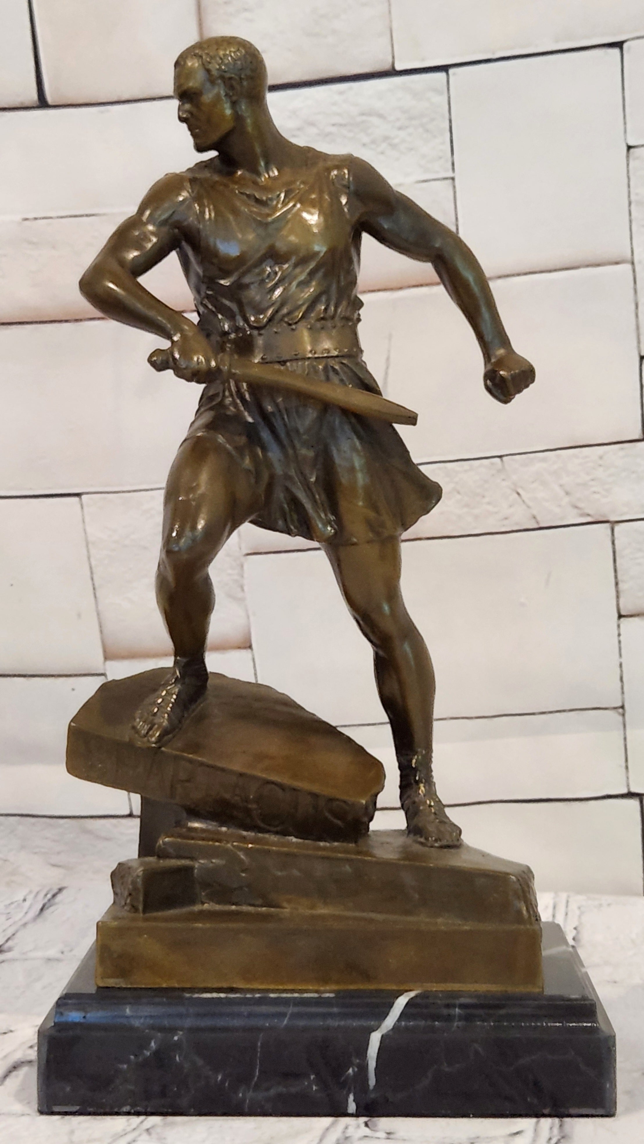 Limited Edition Bronze Figure of a Classical Roman Warrior with Sword by J.Mavchi