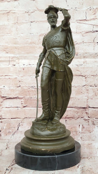Spanish Conquistador Bronze Sculpture with Sword