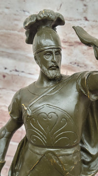 Spanish Conquistador Bronze Sculpture with Sword