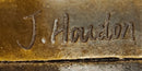 Bronze Goddess of Victory Statue Winged Angel with Laurel Wreath Decor Signed Hudon