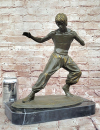 Bruce Lee Martial Arts Bronze Sculpture by J. Mavchi