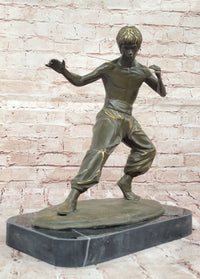 Bruce Lee Martial Arts Bronze Sculpture by J. Mavchi