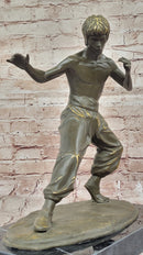 Bruce Lee Martial Arts Bronze Sculpture by J. Mavchi
