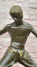 Bruce Lee Martial Arts Bronze Sculpture by J. Mavchi
