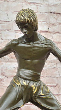Bruce Lee Martial Arts Bronze Sculpture by J. Mavchi