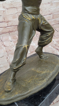Bruce Lee Martial Arts Bronze Sculpture by J. Mavchi