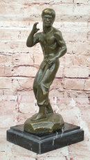 Bruce Lee Bronze Martial Artist Sculpture on Marble Base