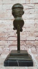Clarinet Player Bronze Sculpture – Jazz Musician on Marble Base