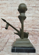 Electric Guitar Player Bronze Sculpture on Marble Base