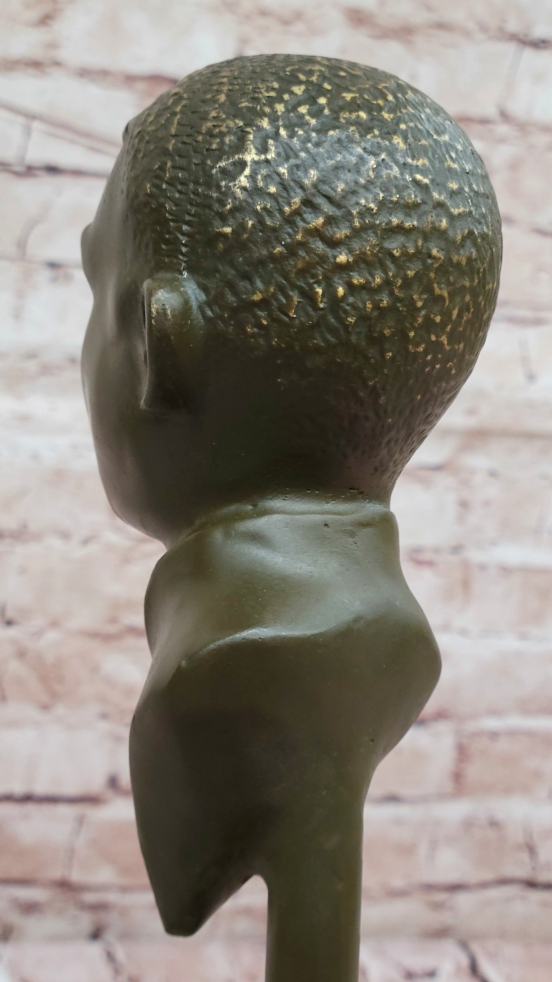 Electric Guitar Player Bronze Sculpture on Marble Base