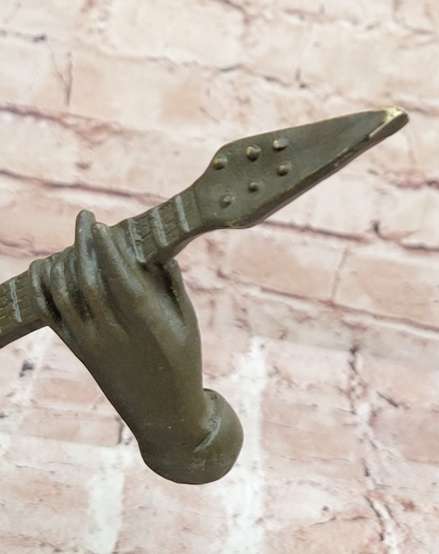 Electric Guitar Player Bronze Sculpture on Marble Base