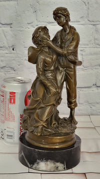 Art Nouveau Gallant Couple by Cesaro Genuine detailed Bronze Sculpture Statue