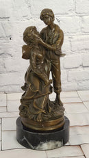 Art Nouveau Gallant Couple by Cesaro Genuine detailed Bronze Sculpture Statue