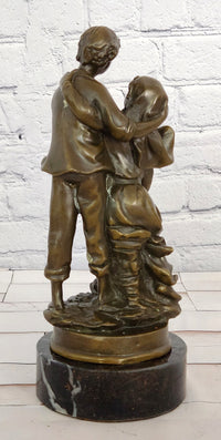 Art Nouveau Gallant Couple by Cesaro Genuine detailed Bronze Sculpture Statue