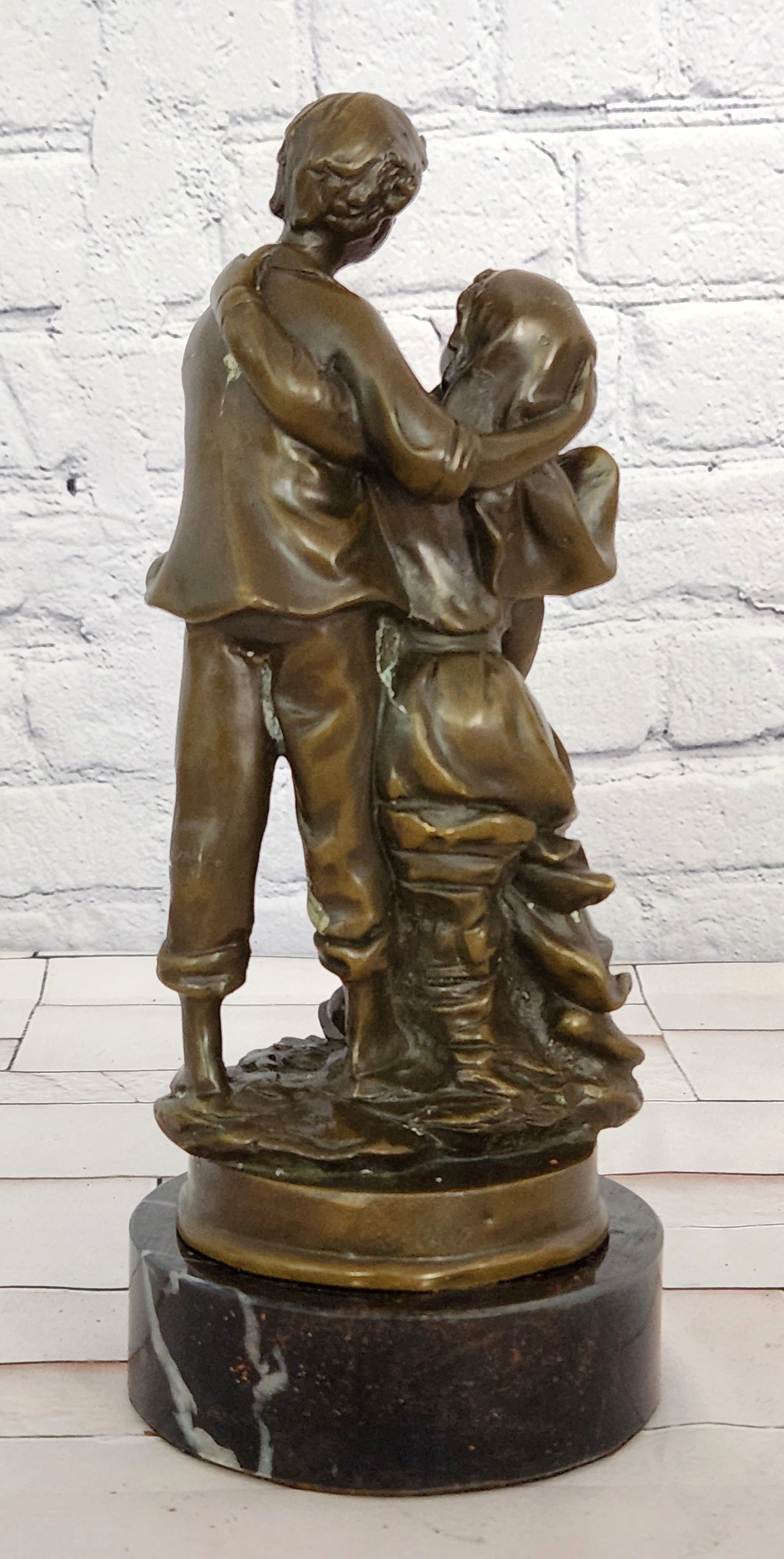 Art Nouveau Gallant Couple by Cesaro Genuine detailed Bronze Sculpture Statue