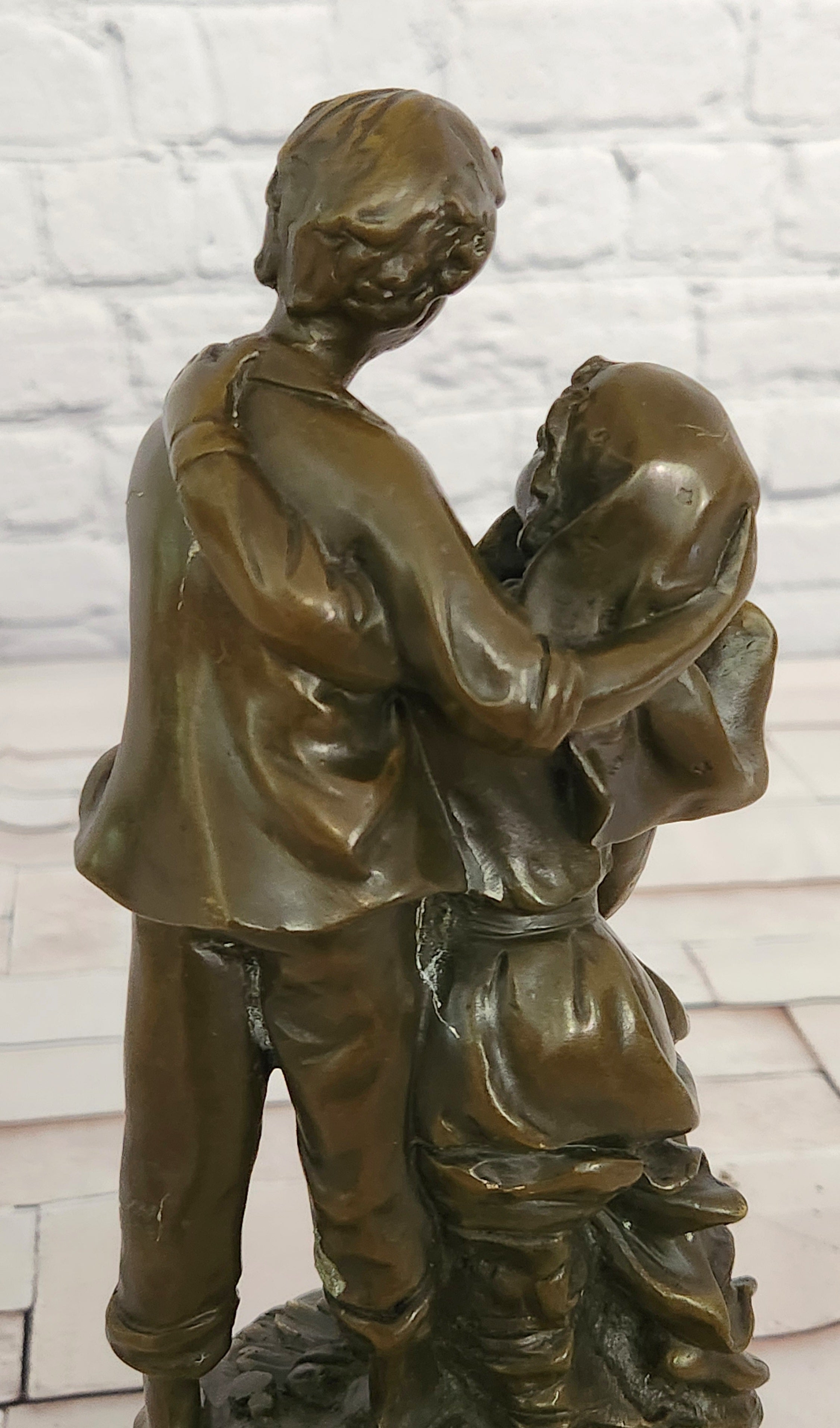 Art Nouveau Gallant Couple by Cesaro Genuine detailed Bronze Sculpture Statue