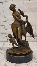 Hand Made Leda and the Swan by Milo Real Bronze Sculpture Figurine Statue