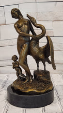 Hand Made Leda and the Swan by Milo Real Bronze Sculpture Figurine Statue