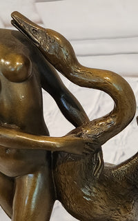 Hand Made Leda and the Swan by Milo Real Bronze Sculpture Figurine Statue