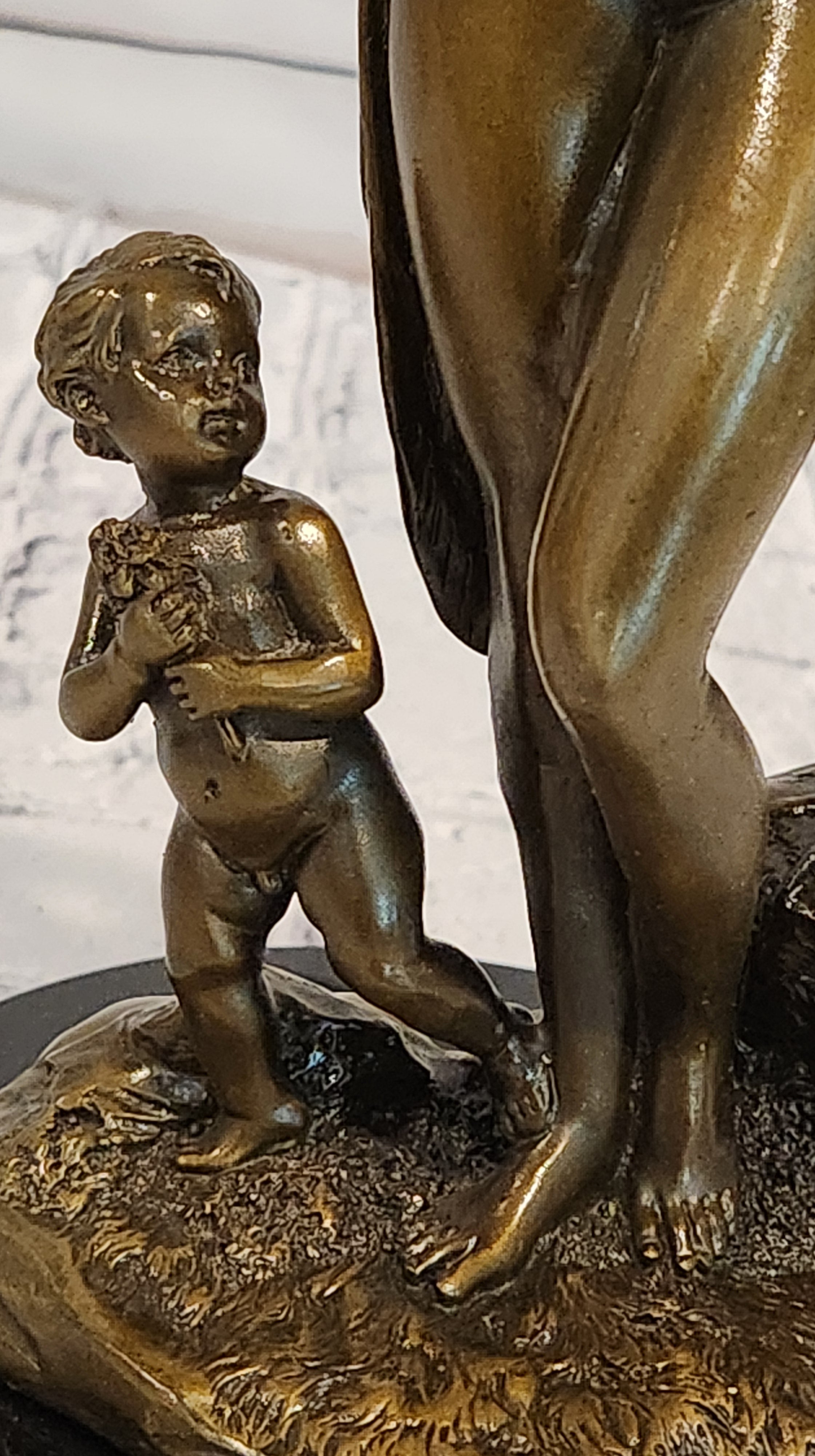 Hand Made Leda and the Swan by Milo Real Bronze Sculpture Figurine Statue