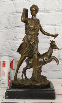 Bronze Ancient Greek Artemis Diana of Versailles Diana the Huntress signed M.Lopez