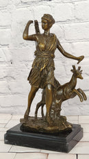 Bronze Ancient Greek Artemis Diana of Versailles Diana the Huntress signed M.Lopez
