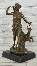 Bronze Ancient Greek Artemis Diana of Versailles Diana the Huntress signed M.Lopez